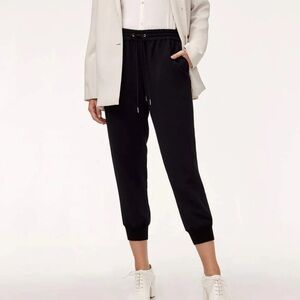 Wilfred Aritzia Black Cropped Jogger Pants Elastic Waist Size S